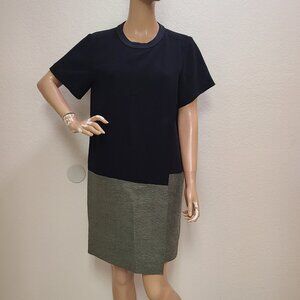 RAG & BONE STRAIGHT CUT SHIFT DRESS ASYMMETRICAL HEM PANELED DROP WAIST sz 6
